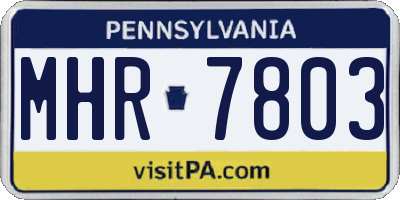 PA license plate MHR7803