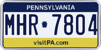 PA license plate MHR7804