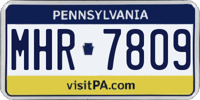 PA license plate MHR7809