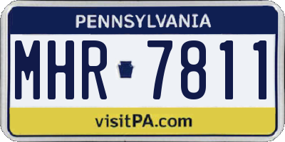 PA license plate MHR7811