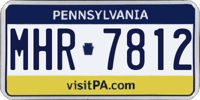 PA license plate MHR7812