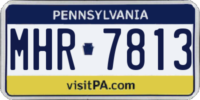 PA license plate MHR7813