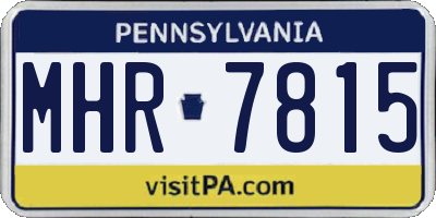 PA license plate MHR7815