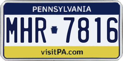 PA license plate MHR7816