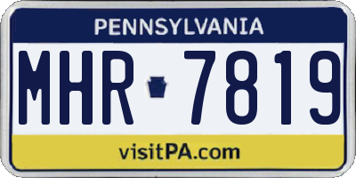 PA license plate MHR7819