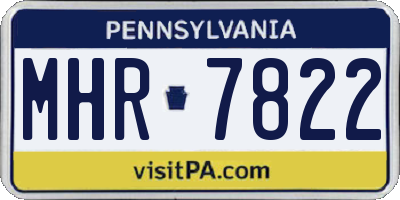 PA license plate MHR7822