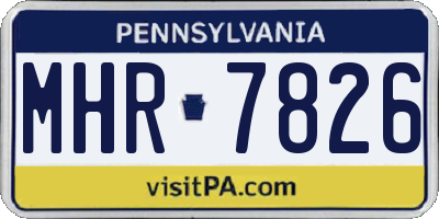 PA license plate MHR7826