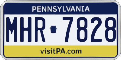 PA license plate MHR7828