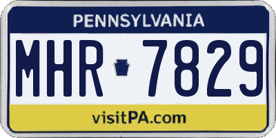 PA license plate MHR7829