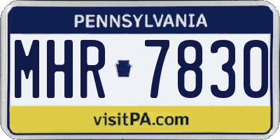 PA license plate MHR7830