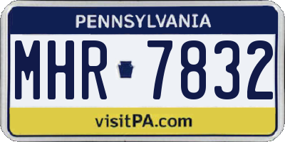 PA license plate MHR7832