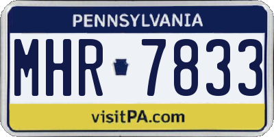 PA license plate MHR7833