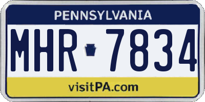 PA license plate MHR7834