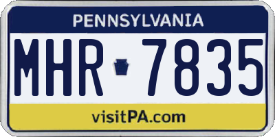 PA license plate MHR7835