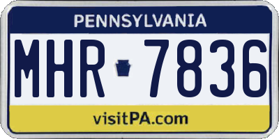 PA license plate MHR7836