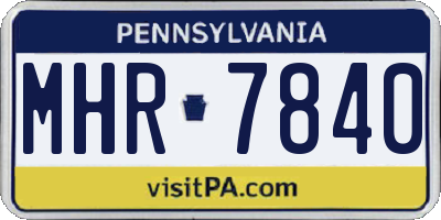 PA license plate MHR7840