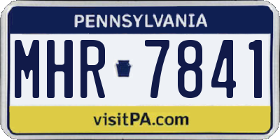 PA license plate MHR7841
