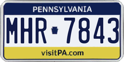 PA license plate MHR7843
