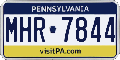 PA license plate MHR7844