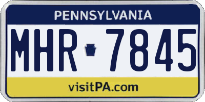 PA license plate MHR7845