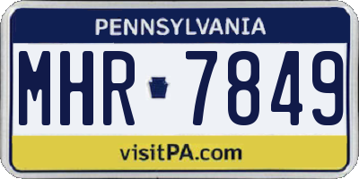 PA license plate MHR7849