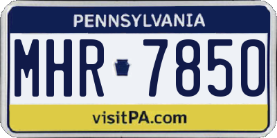 PA license plate MHR7850