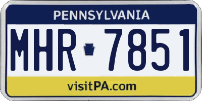 PA license plate MHR7851