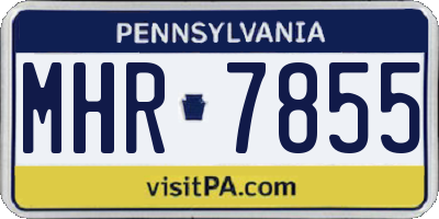 PA license plate MHR7855