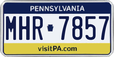 PA license plate MHR7857