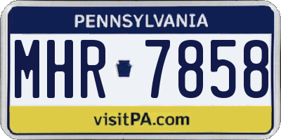 PA license plate MHR7858