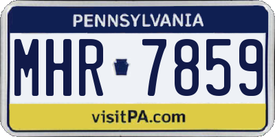 PA license plate MHR7859