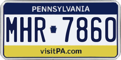 PA license plate MHR7860