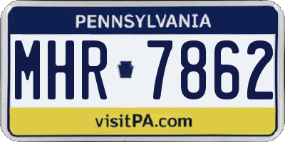 PA license plate MHR7862