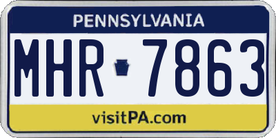 PA license plate MHR7863