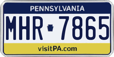 PA license plate MHR7865