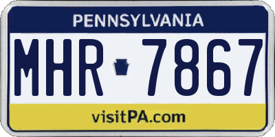 PA license plate MHR7867