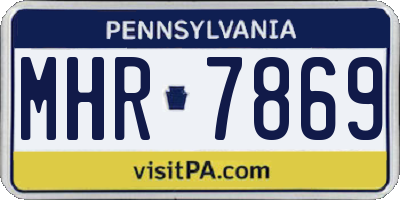 PA license plate MHR7869