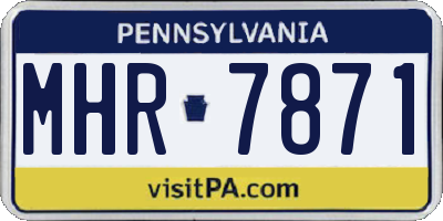 PA license plate MHR7871