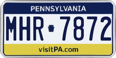 PA license plate MHR7872