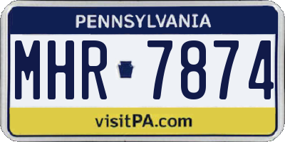 PA license plate MHR7874