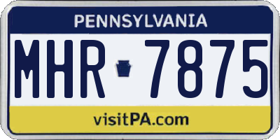 PA license plate MHR7875