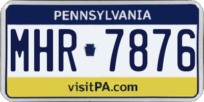 PA license plate MHR7876