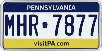 PA license plate MHR7877