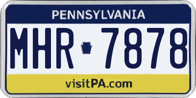 PA license plate MHR7878