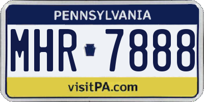 PA license plate MHR7888