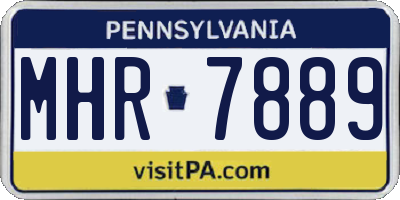 PA license plate MHR7889