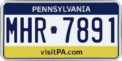 PA license plate MHR7891