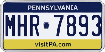 PA license plate MHR7893