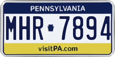 PA license plate MHR7894