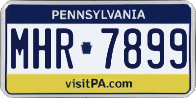 PA license plate MHR7899